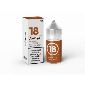 The Tobacco Shop in Hartenbos, GreatBrak & Oudtshoorn AirsPops 4% N/SALT "18" WEST TOBA AirsPops AL18 Pack Size: 5x 30ml Pod Device Liquid AirsPops 4% N/SALT
