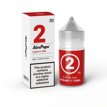 Tobacco Shop AirsPops 4% N/SALT "2" Ocean 11 TOBA Pack Size: 5x 30ml